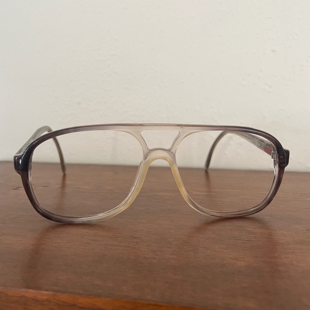 Luxottica Garrett Aviator Eyeglasses Frames Only Glasses Gray Ash Italy 58-16